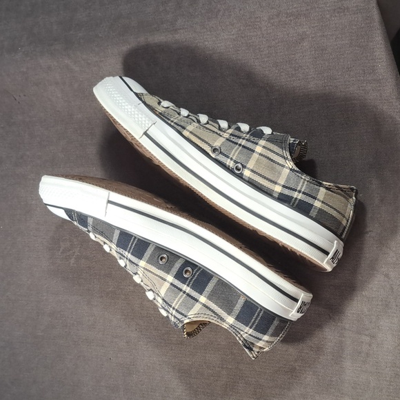 Converse Chuck Taylor All Star Ox Low Black White Plaid Canvas Sneakers G- US 10 - Picture 13 of 16